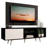 Rack Dubai com Pés e Painel Tv até 58' Preto/branco Madesa