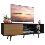 Rack Madesa Dubai para TV até 65 Polegadas com Pés - Preto/Rustic/Rustic