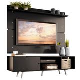 Rack Madesa Dubai e Painel para TV até 65 Polegadas com Pés - Preto/Branco