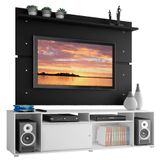Rack Madesa Cancun e Painel para TV até 65 Polegadas - Branco/Preto
