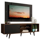 Rack Dubai com Pés e Painel Tv até 58' Rustic/preto Madesa