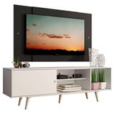 Rack Dubai com Pés e Painel Tv até 58' Branco/preto Madesa