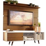 Rack Dubai e Painel Tv Até 65' com Pés Branco/rustic Madesa