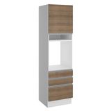 Torre Quente Glamy 60cm 3 Gavetas Rustic/Branco Madesa