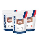 Kit 3x Whey Protein 80% suplementos New Nutrition