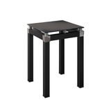 Mesa Lateral Quadrada Tampo De Vidro 41cm Malva Preto - Artefamol