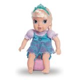 Boneca Baby Elsa Frozen Disney Vinil com Cabelo