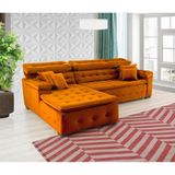 Sofá Retrátil e Chaise Orlando 220x190 terra