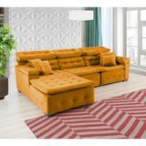 Sofá Retrátil e Chaise Orlando 280x150 terra