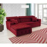 Sofá Retrátil e Chaise Orlando 220x210 vinho