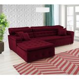 Sofá Retrátil e Chaise Orlando 240x210 vinho