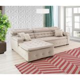 Sofá Retrátil e Chaise Orlando 220x190 bege