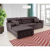 Sofá Retrátil e Chaise Orlando 220x190 marrom