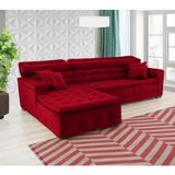 Sofá Retrátil e Chaise Orlando 240x190 vermelho