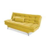 Sofá Cama 3 Lugares Pratic Veludo Amarelo