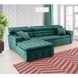 Sofá Retrátil E Chaise Orlando 240x170 verde