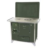 Fogão a Lenha Tradicional 02 Venâncio Gabinete com Tampa Verde 2gdtvd