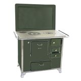 Fogão a Lenha Tradicional 02 Venâncio Gabinete com Tampa Verde 2getvd