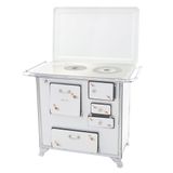 Fogão a Lenha Tradicional 02 Venâncio Gabinete com Tampa Branco Florido 2geftbr
