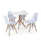 Mesa De Jantar Maitê 80cm Com 4 Cadeiras Charles Eames