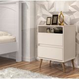 Mesa de Cabeceira Lotus 2 gavetas  off white