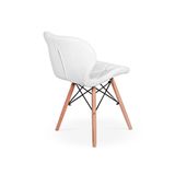 Kit Mesa Jantar Eiffel 100cm Preta + 04 Cadeiras Slim Branca