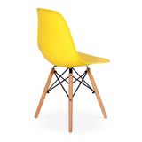 Kit Mesa Eiffel 80cm Preta 4 Cadeiras Charles Eames Amarela