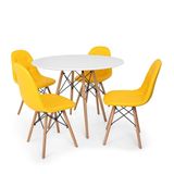 Conjunto Mesa Eiffel 4 Cadeiras Dkr Charles Eames Wood