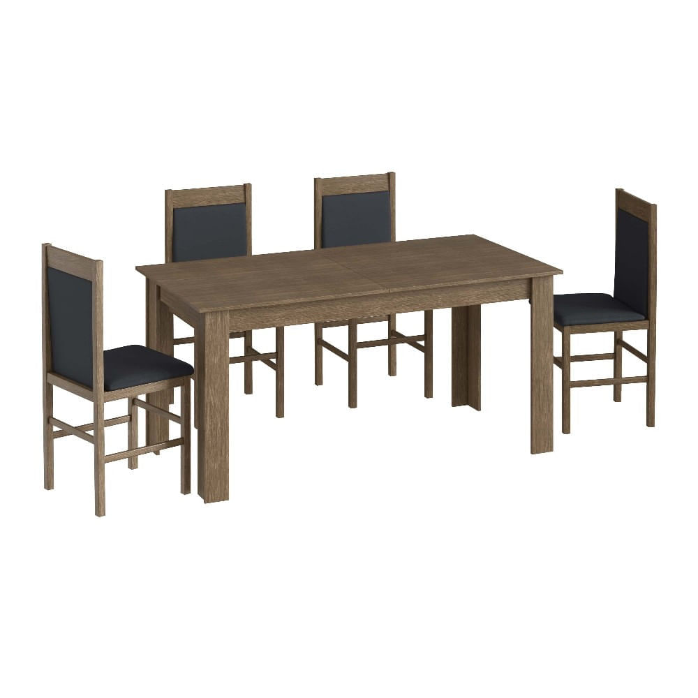 Conjunto Mesa Elástica 6 Cadeiras Com Estofado Móveis Canção