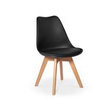 Mesa Maitê 80cm Branca com 4 Cadeiras Eames Wood Leda Preta