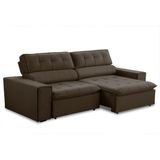 Sofa 2 Lugares Retratil Reclinavel Libano 1,60 M Veludo Marrom