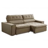 Sofa 2 Lugares Retratil Reclinavel Libano 1,60 M Veludo Bege