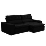 Sofa 2 Lugares Retratil Reclinavel Libano 1,60 M Veludo Preto