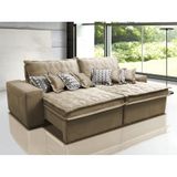 Sofá Retrátil e Reclinável 2,12m com Molas Ensacadas Cama Inbox Supreme Tecido Suede Castor