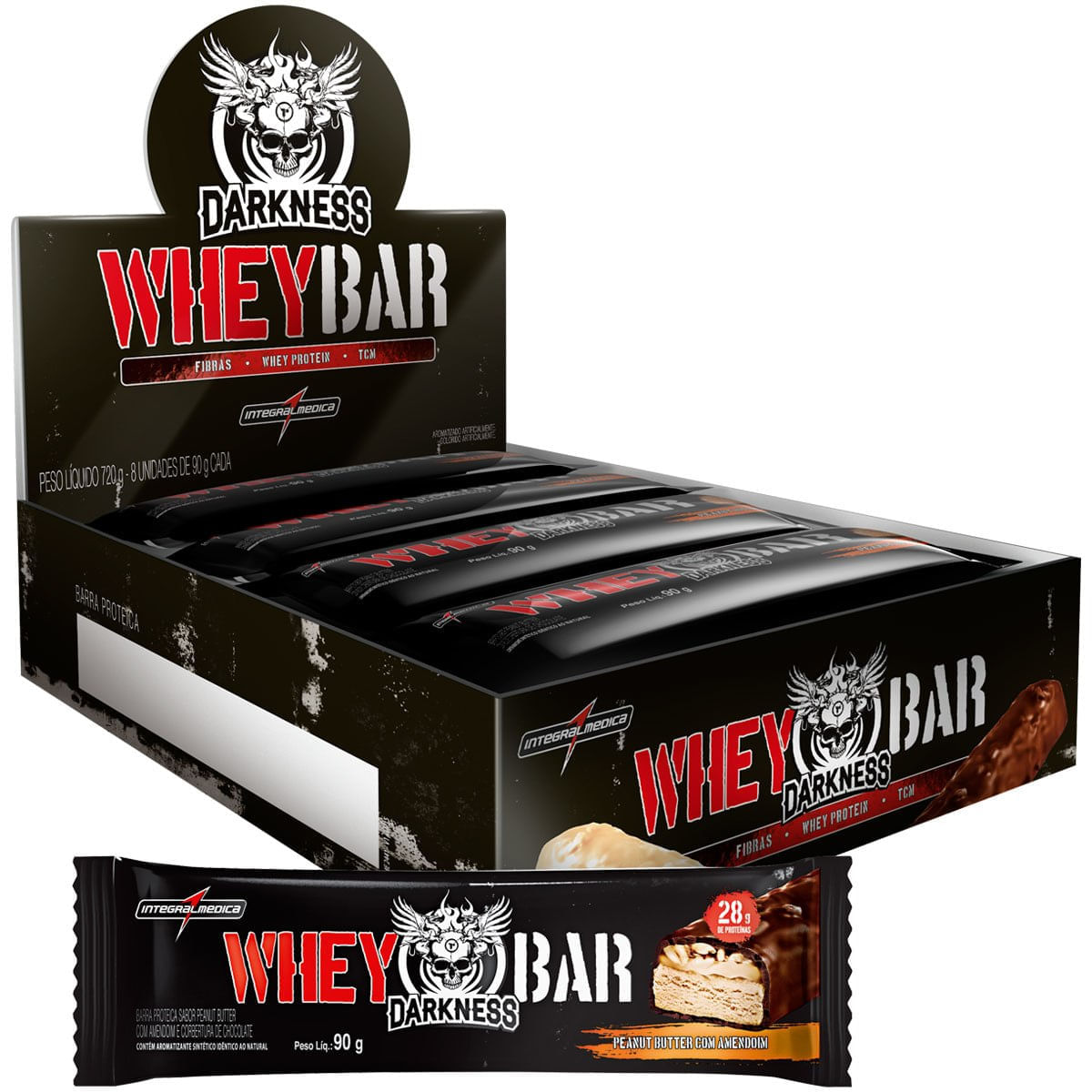 Whey Dark Bar Darkness (caixa c/ 8 unidades de 90g) IntegralMédica