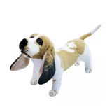 Cachorro Basset Hound Realista Em Pé 40cm Pelúcia Fofy Toy