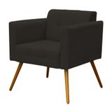 Poltrona Decorativa Pés Palito Ana Suede Marrom - Condor Decor