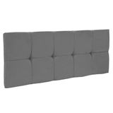 Cabeceira Painel Nina Para Cama Box Casal Suede Grafite