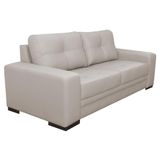 Sofá 3 Lugares Milano 210cm Couro Off White