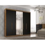 Guarda Roupa Casal Valencia 6 Portas 6 Gav C/ Esp  Castanho/onix