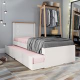 Cama Solteiro Roberta Auxiliar Off White Madeira