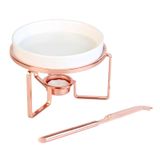 Rechaud De Cerâmica Para Queijo Brie Com Faca - Cor Rose