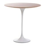 Mesa de Apoio Saarinen Altura 60 cm Tampo 60 cm MDF Imbuia Imbuia Base Branca