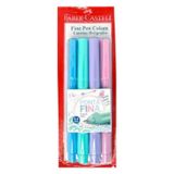 Caneta Faber-Castell Fine Pen 0.4mm Tons Pastel 4 Cores