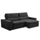 Sofa 2 Lugares Retratil Reclinavel Libano 1,60 M Veludo Cinza