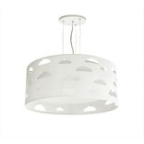 Lustre Pendente Infantil Nuvem Branco Bivolt 40x16cm