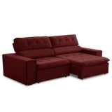 Sofa 2 Lugares Retratil Reclinavel Libano 1,60 M Veludo Vermelho