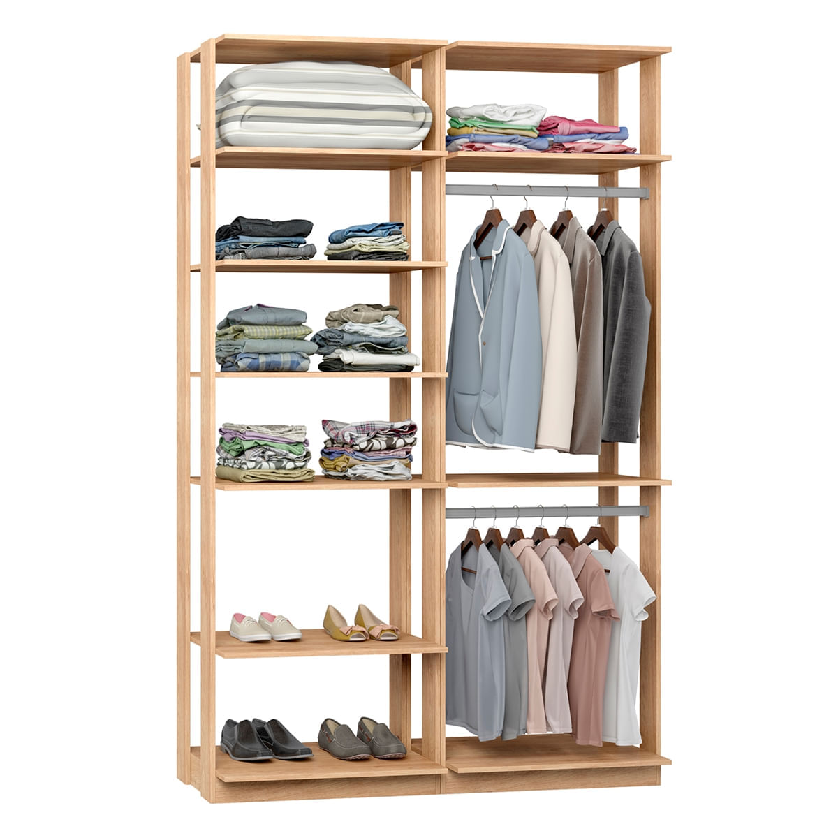 Closet Modulado Be Mobiliário Clothes Com 2 Cabideiros