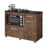 Balcão para Cooktop 4 Bocas 2 Portas 1 Gaveta Violeta Ipê