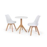 Conjunto Mesa de Jantar Maitê 60cm Branca 2 Cadeiras Branca
